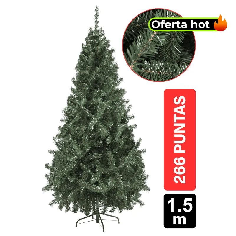 GIO HOME - Arbol De Navidad Pino Montañes 1.50M 266 Ramas Verde Gio Home