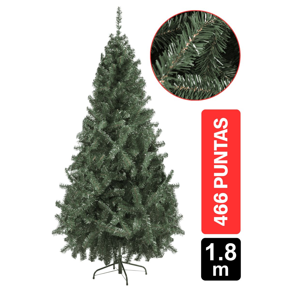 GIO HOME - Arbol De Navidad Pino Montañes 1.80M Verde 466 Ramas Gio Home