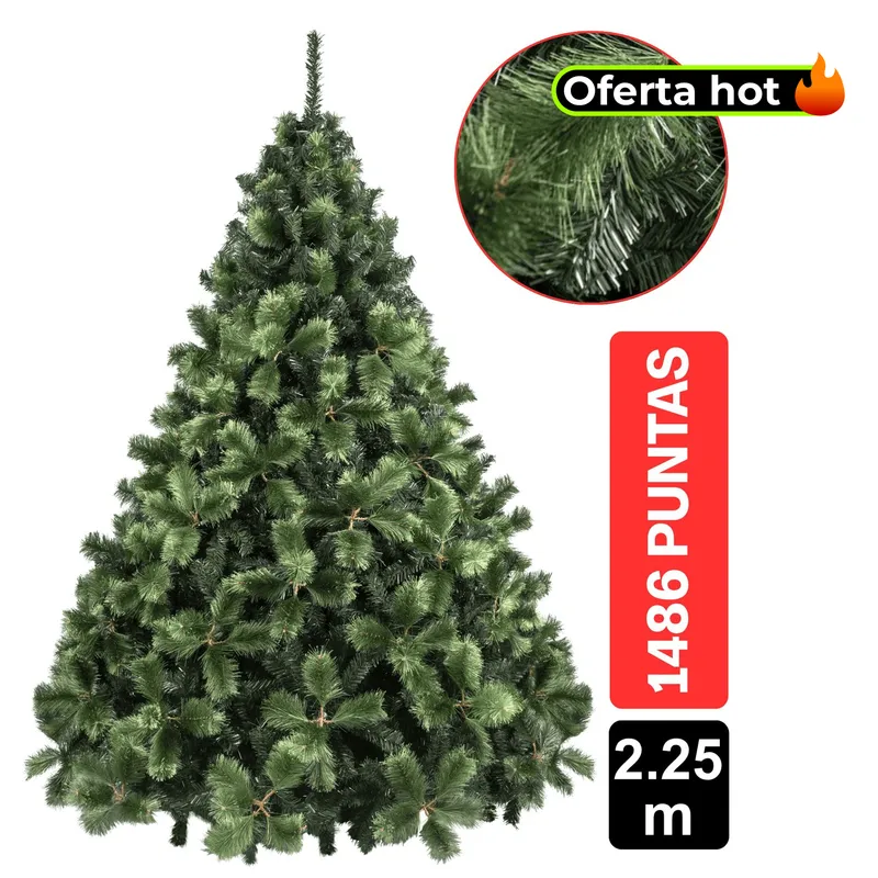 GIO HOME - Arbol De Navidad Pino Nevada 2.25M Verde 1349 Ramas Gio Home
