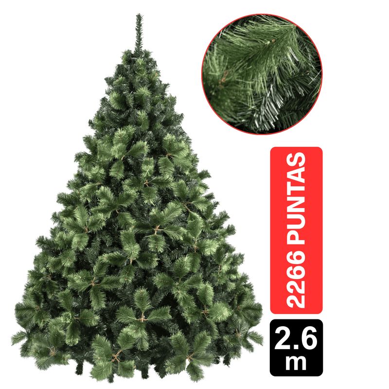 GIO HOME - Arbol de Navidad Pino Nevada 2.60m Verde 2012 Ramas GIO Home