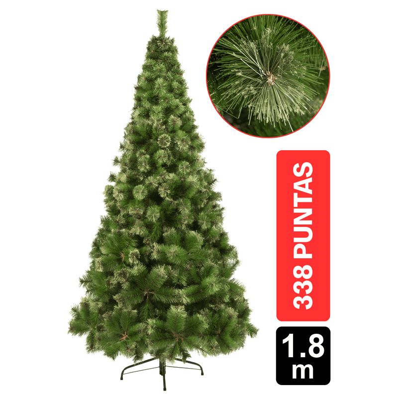 GIO HOME - Arbol de Navidad Pino Noruega 1.80m Verde 338 Ramas GIO Home
