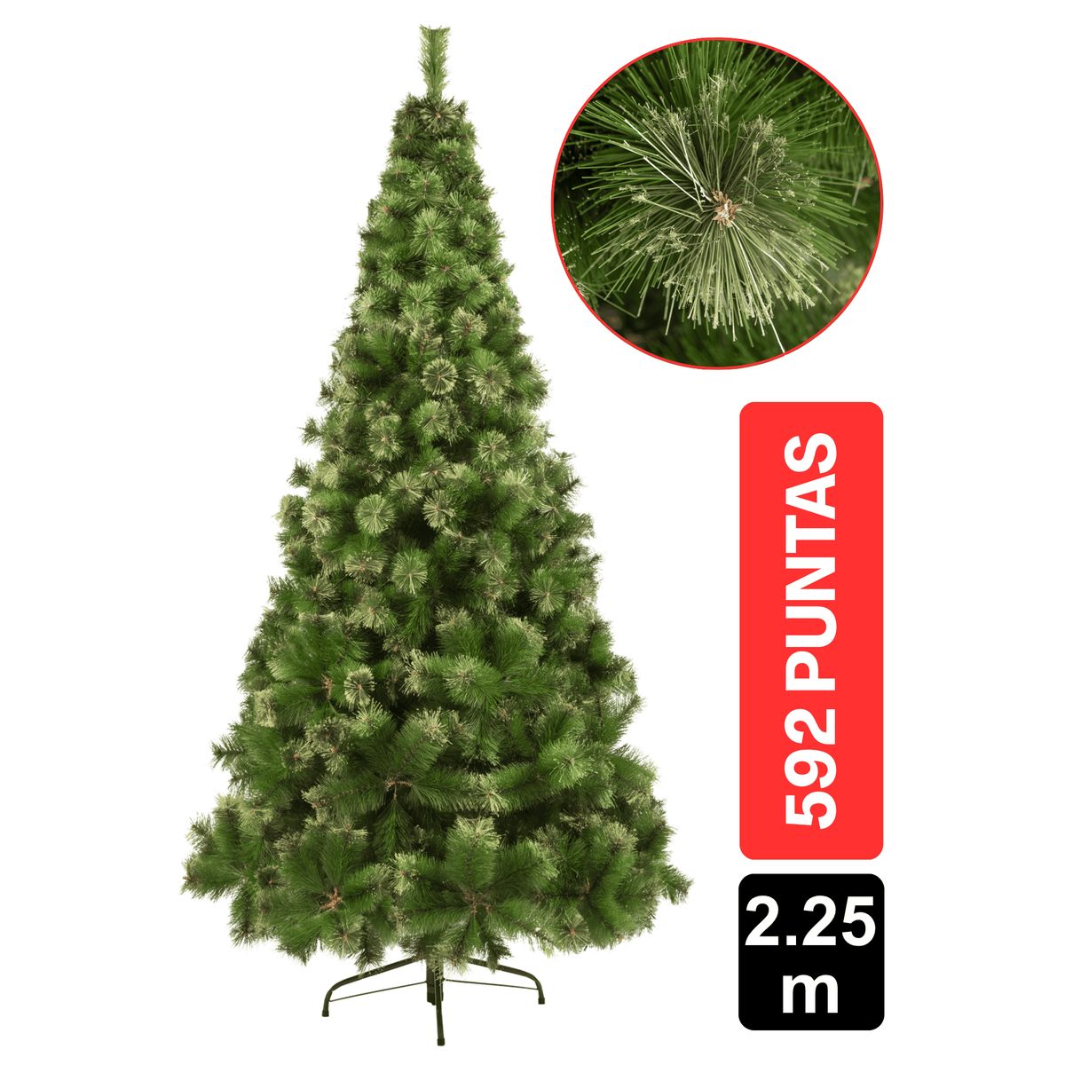 GIO HOME - Arbol De Navidad Pino Noruega 2.25M Verde 592 Ramas Gio Home