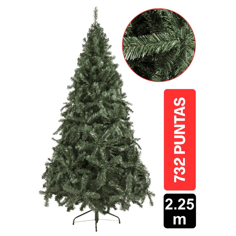 GIO HOME - Arbol de Navidad Pino Suizo 2.25m Verde 732 Ramas GIO Home