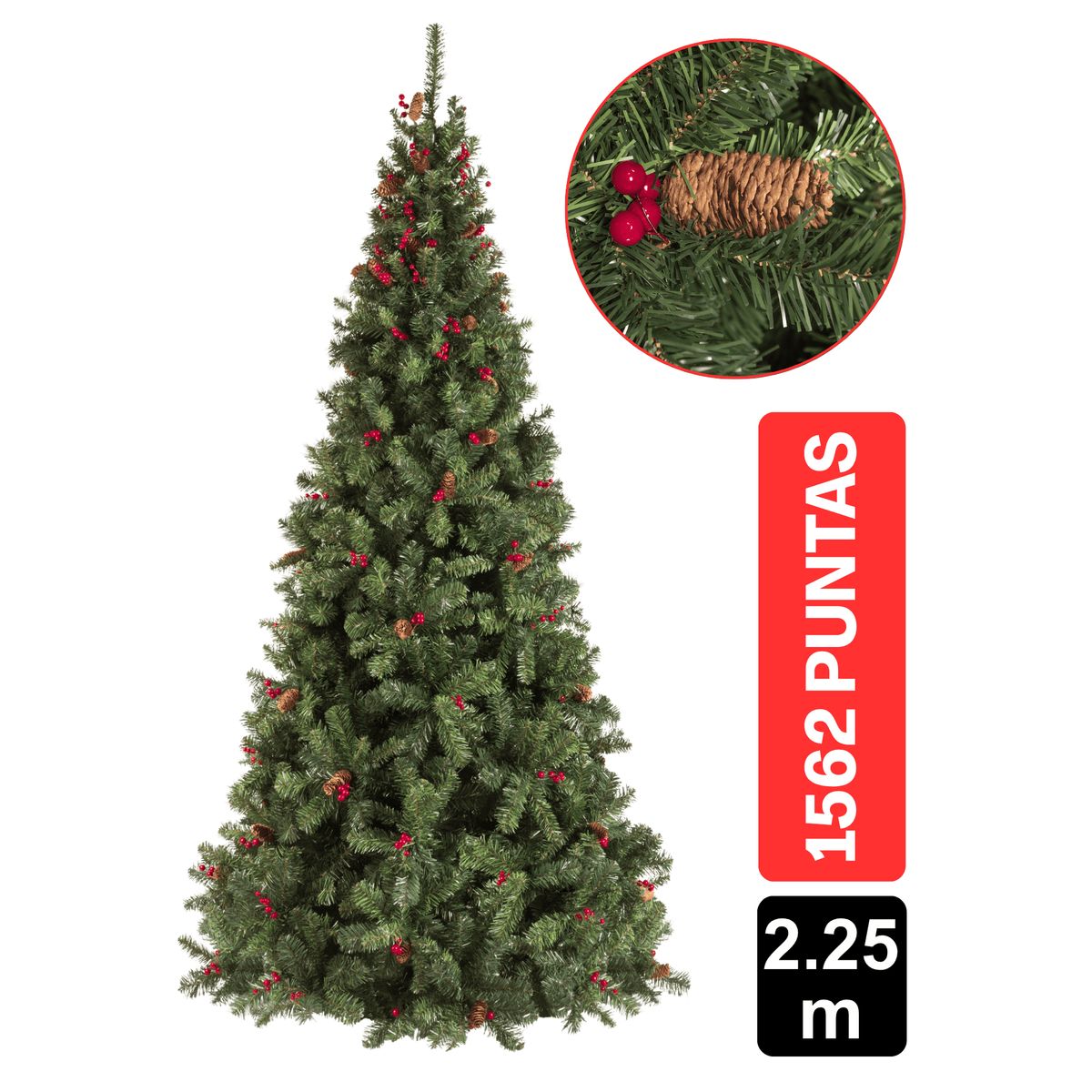 GIO HOME - Arbol De Navidad Pino Tropical 2.25M Verde 1562 Gio Home