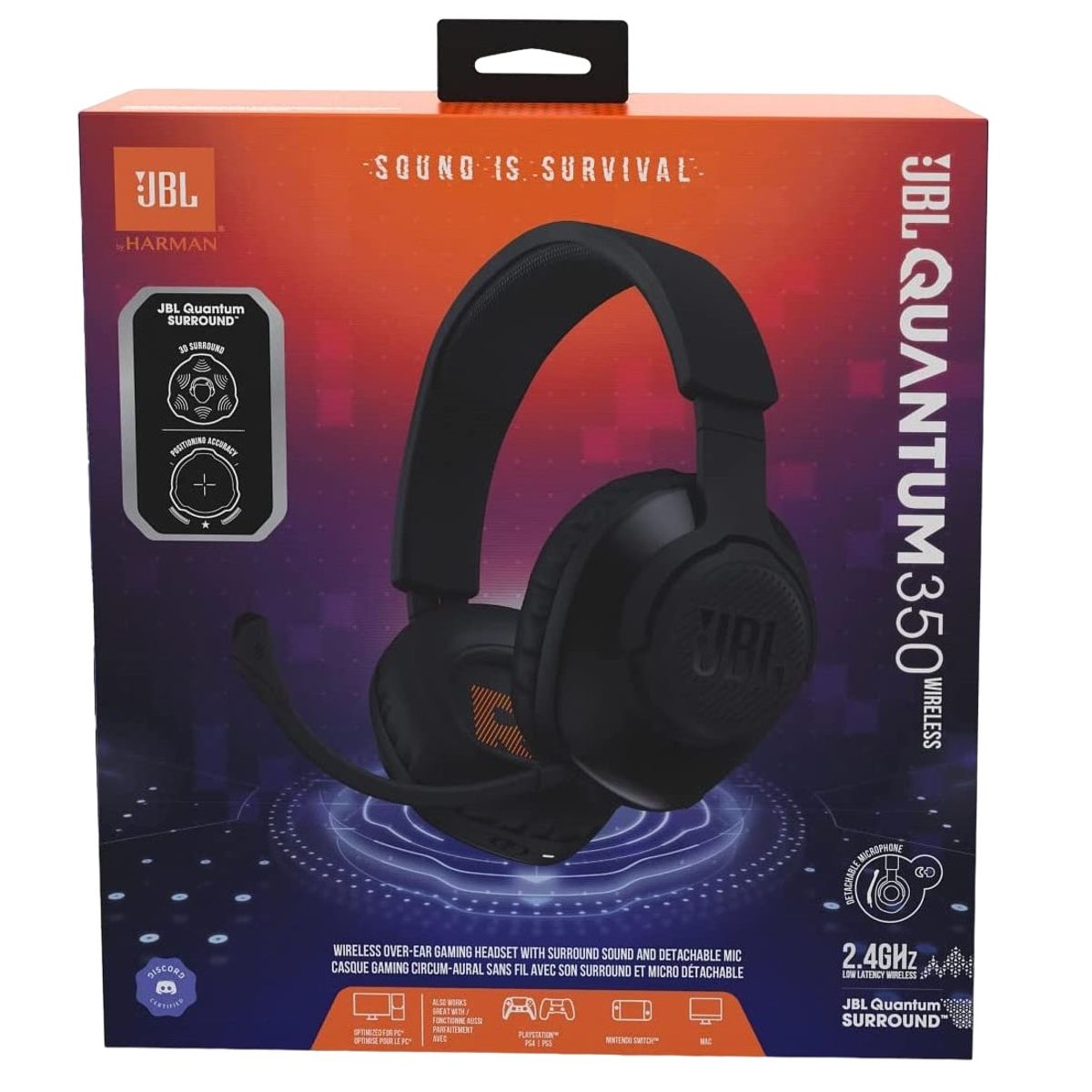 JBL - Audífonos Gamer Inalámbricos JBL Quantum 350 Wireless USB 2,4 GHz