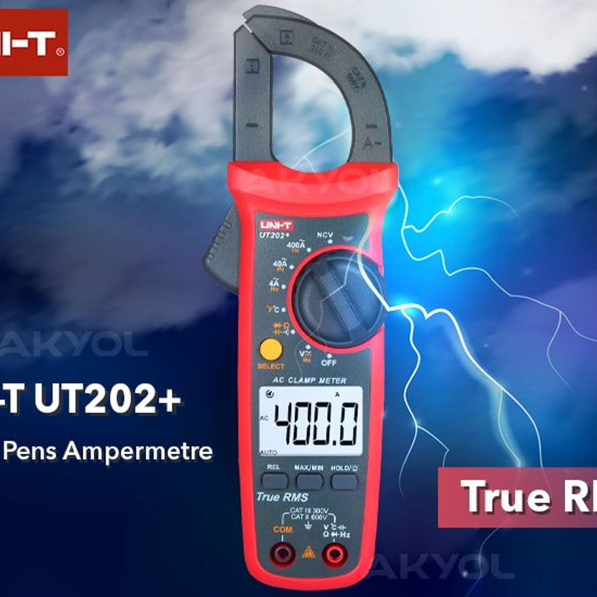 UNITEC - PINZA AMPERIMETRICA UNI-T UNIT UT202 CAPACIMETRO 4000uF Y TEMPERATURA