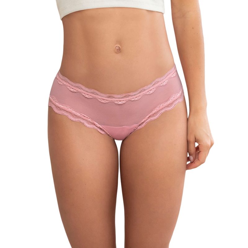 LEONISA - Leonisa Panty cachetero en tul con toques de encaje suave al tacto