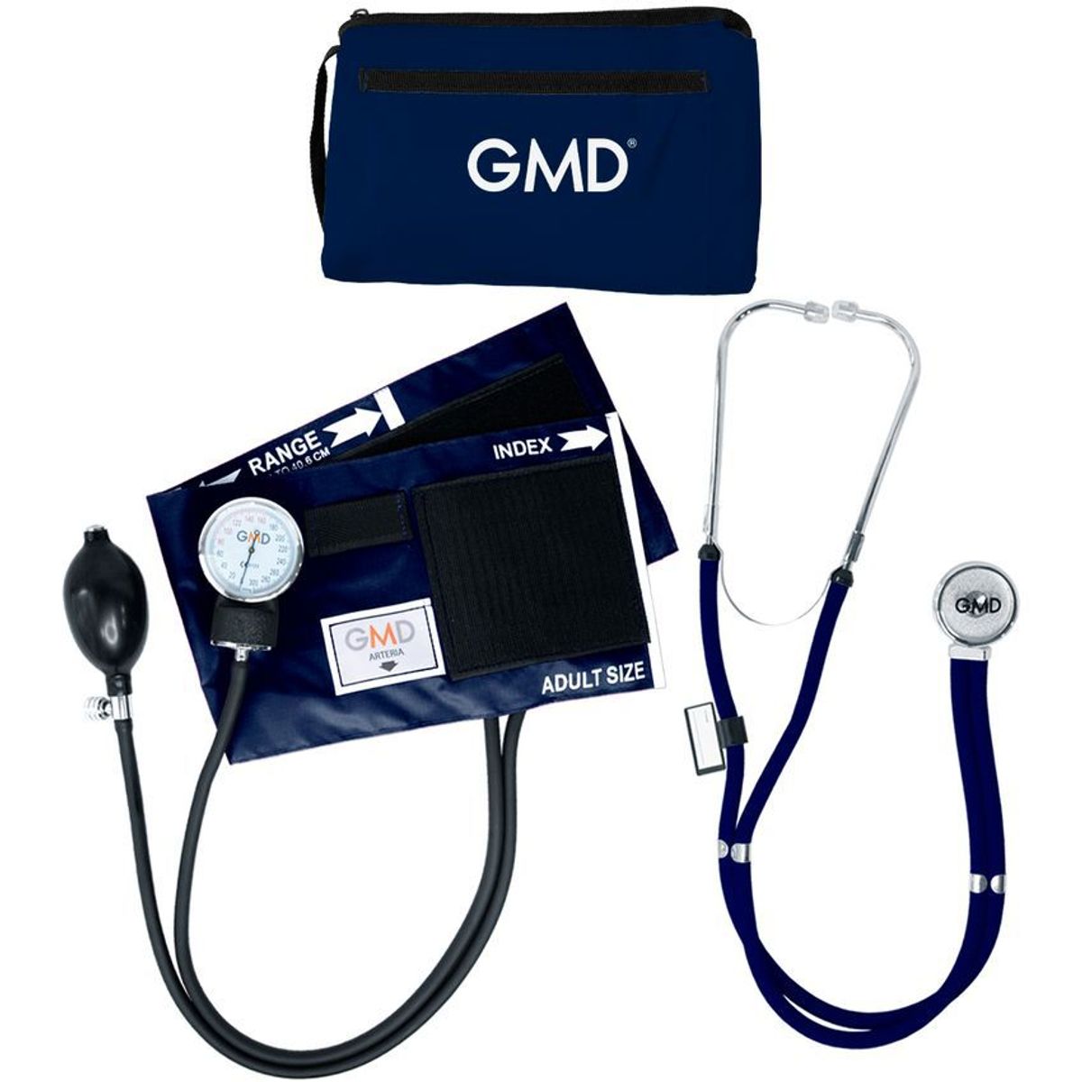 GMD - KIT TENSIOMETRO MANUAL- FONENDOSCOPIO RAPPAPORT AZUL OSCURO