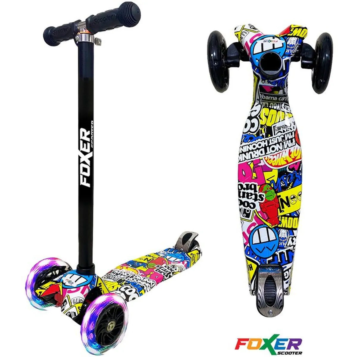 MULTIPLACE COLOMBIA - Monopatin scooter para niño moderna con luces foxer + Proteccion