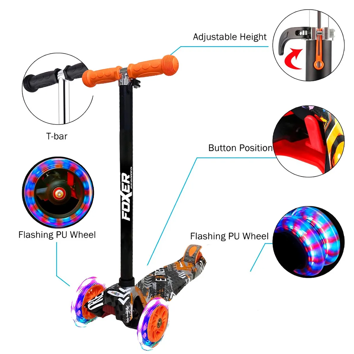 MULTIPLACE COLOMBIA - Monopatin scooter para niños grande foxer scooter extra fina-