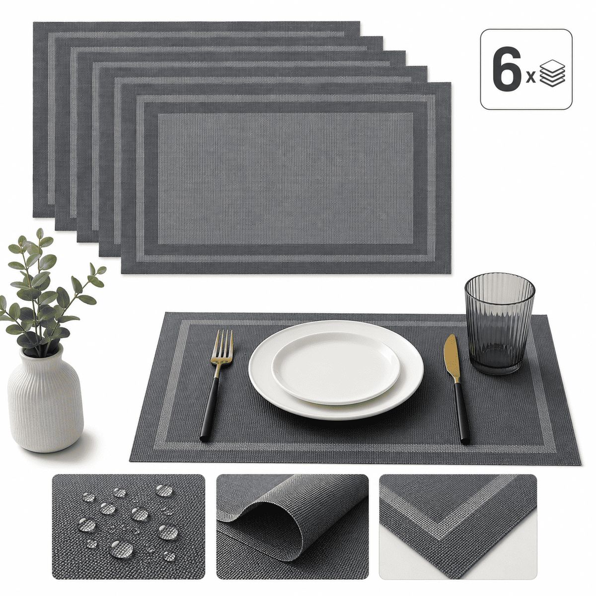 MULTIPLACE COLOMBIA - Individuales para comedor Importados alta calidad X 6 puestos.