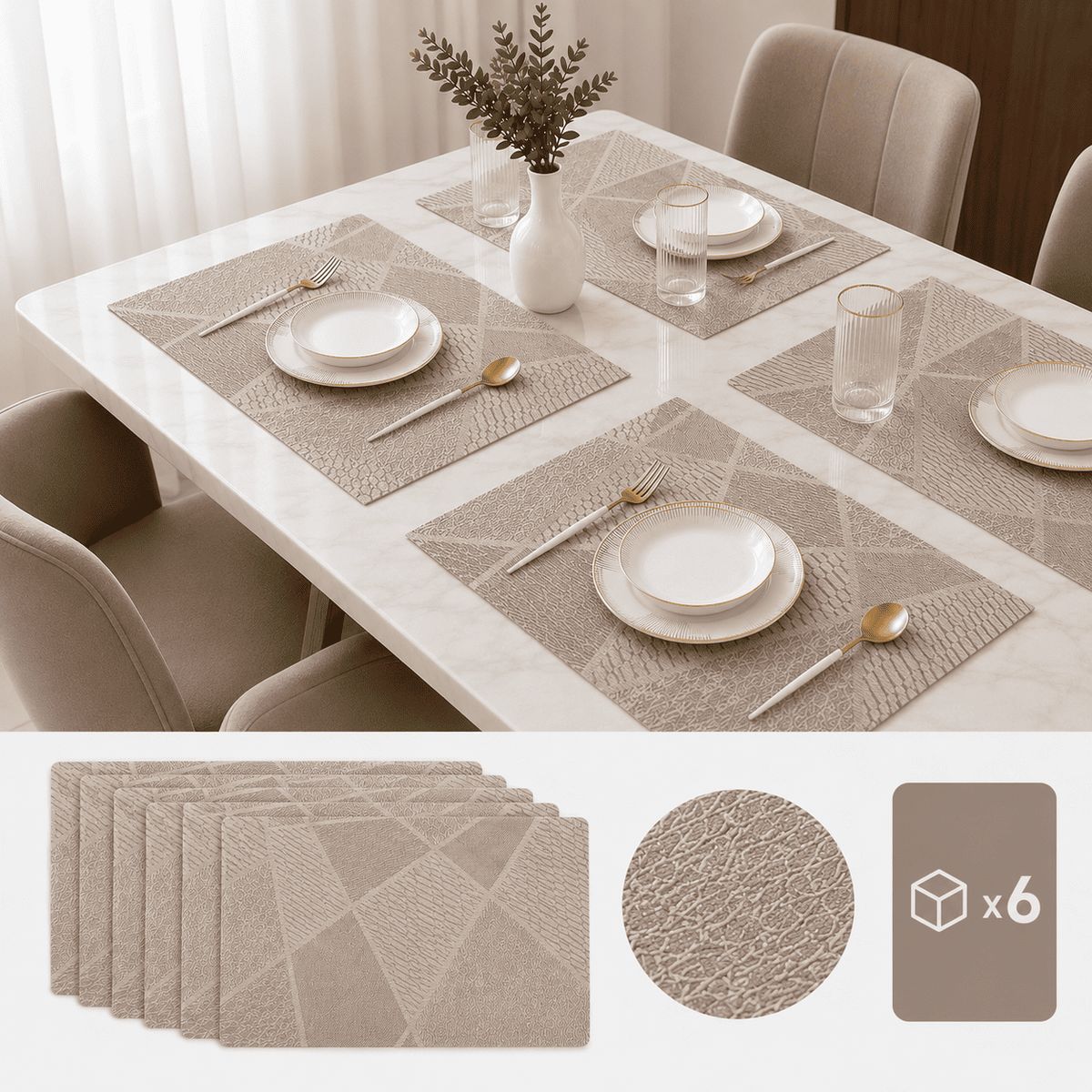 MULTIPLACE COLOMBIA - Individuales para comedor Importados alta calidad X 6 puestos-
