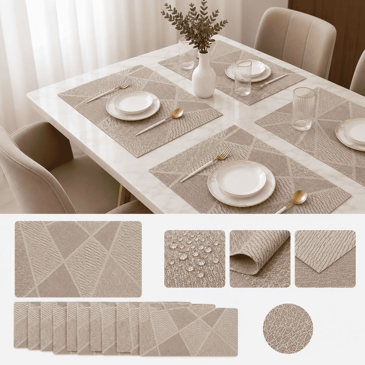 MULTIPLACE COLOMBIA - Individuales para comedor Importados alta calidad X 6 puestos-