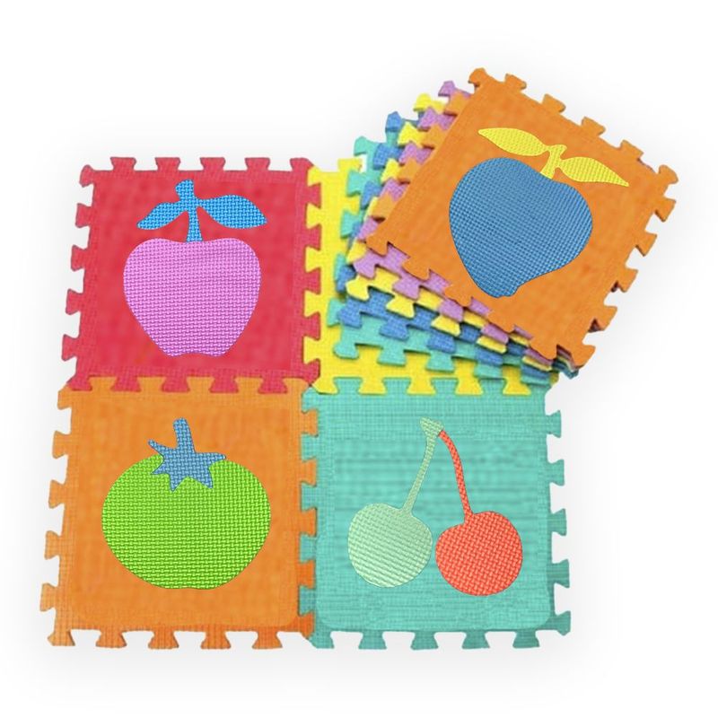 GENERICO - Tapete alfombra foamy para bebe 10 piezas frutas