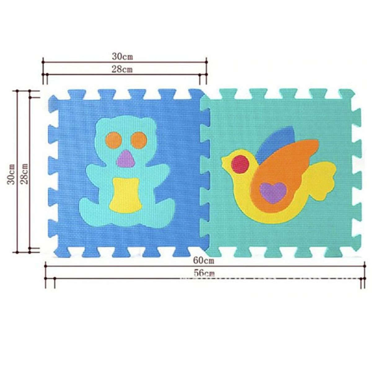 GENERICO - Tapete alfombra foamy para bebe 10 piezas frutas