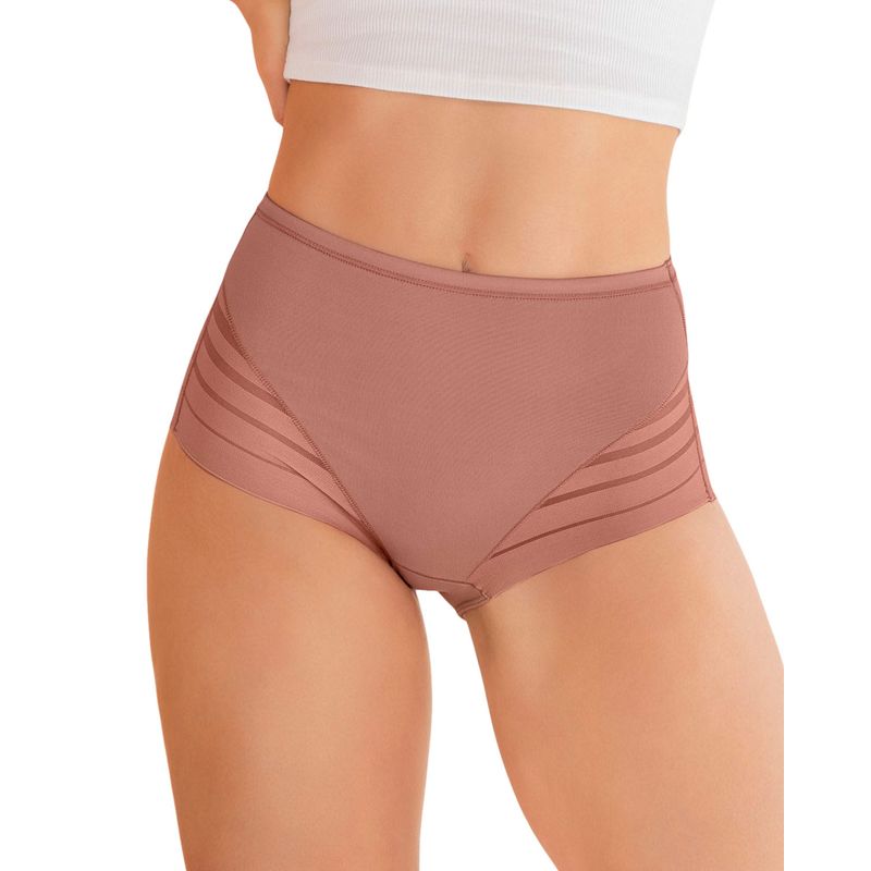 LEONISA - Leonisa Panty faja clásico control moderado de abdomen y bandas en tul