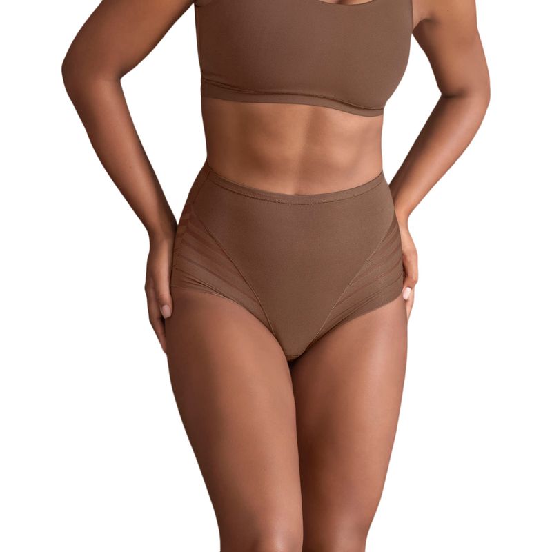 LEONISA - Leonisa Panty faja clásico control moderado de abdomen y bandas en tul