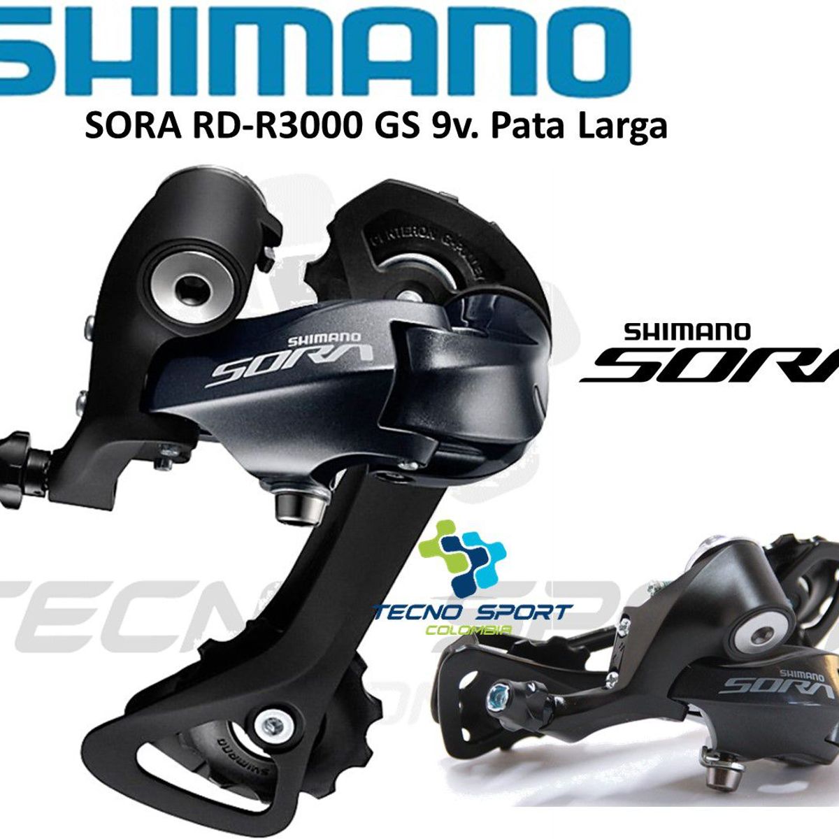 SHIMANO - Tensor Shimano Desviador Sora R3000 Gs 9v Pata Larga Ruta