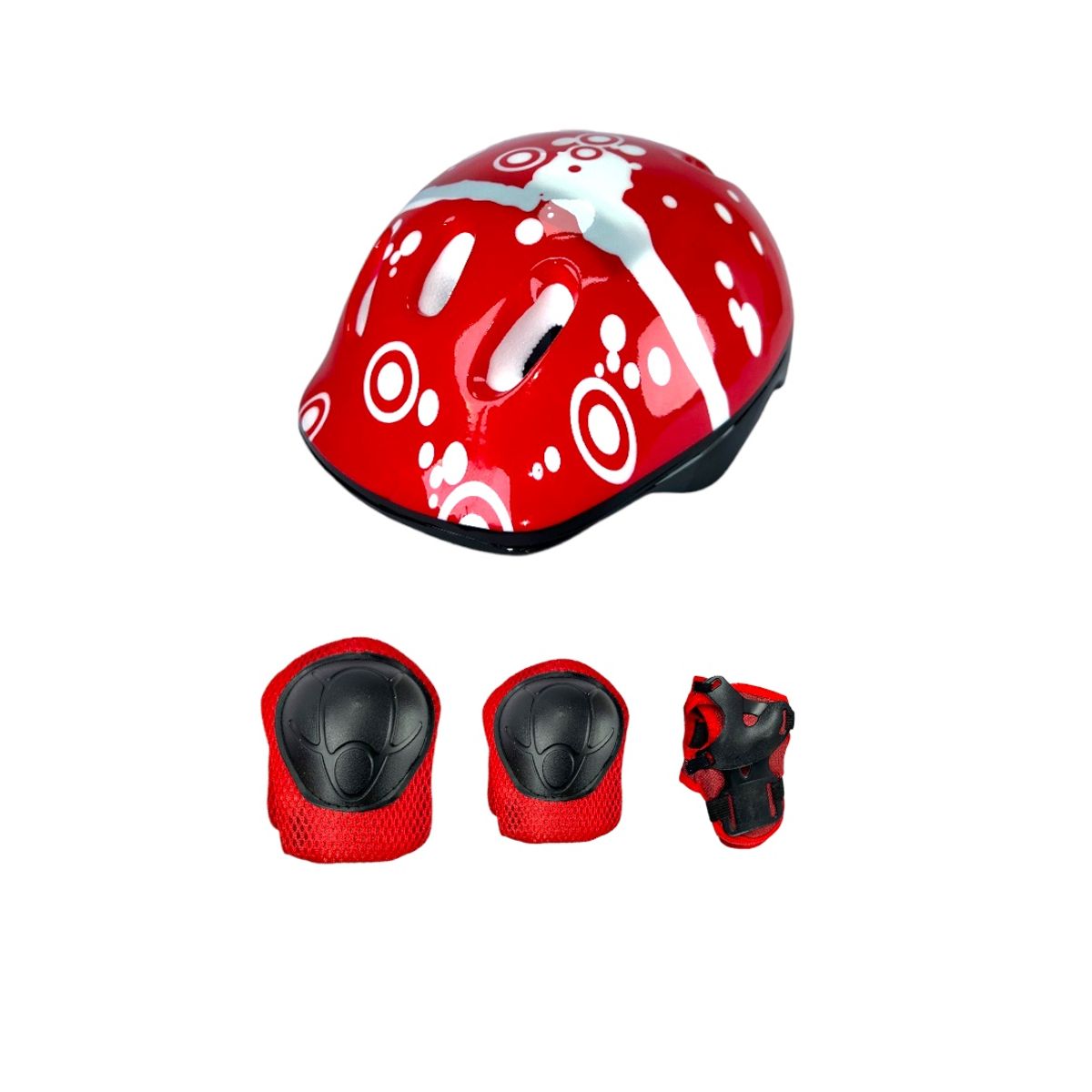 CHICAGO - Patines Semiprofesionales Kit Chicago Con Protecciones S 31 Ajustables a 34 Rojo