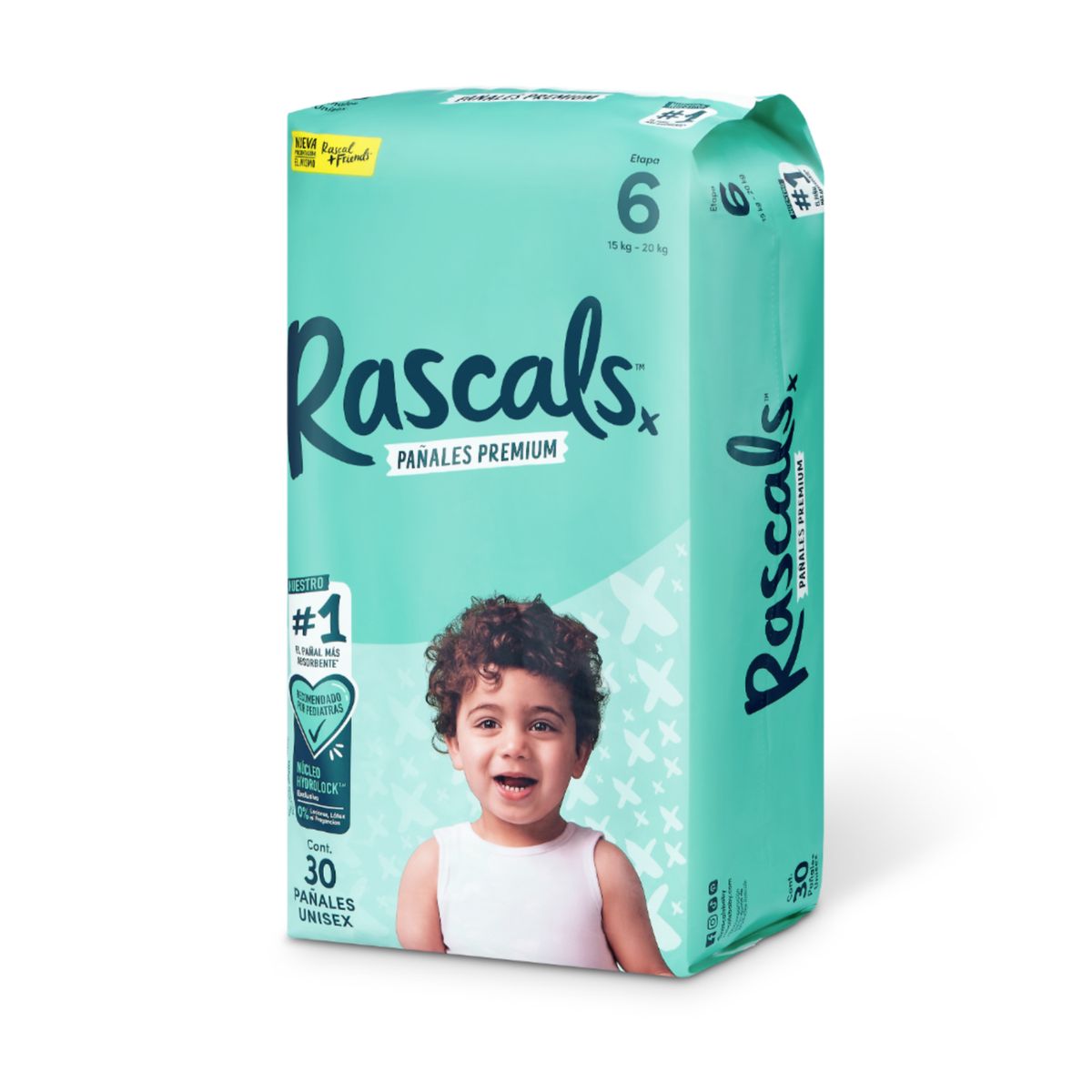 RASCALS - Pañales Rascals Talla 6 - 16 Kg o más por 30 Unidades