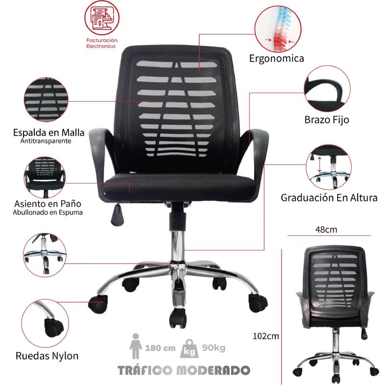 MUEBLESYA - Silla de Oficina Interlocutora Paramo