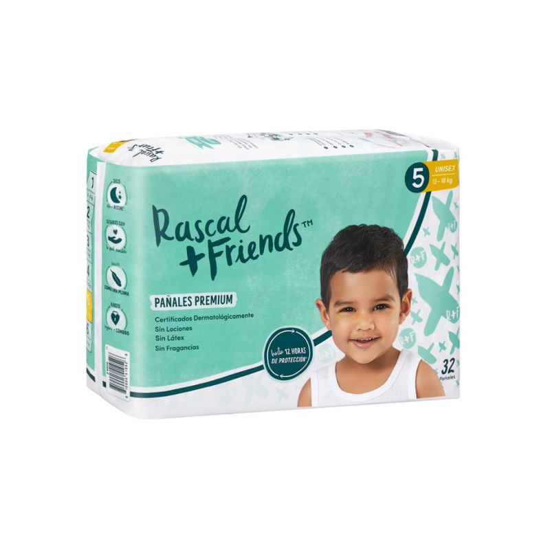 RASCALS - Pañales Rascals Talla 5 Bebé de 13 a 18 Kg x 32 Unds