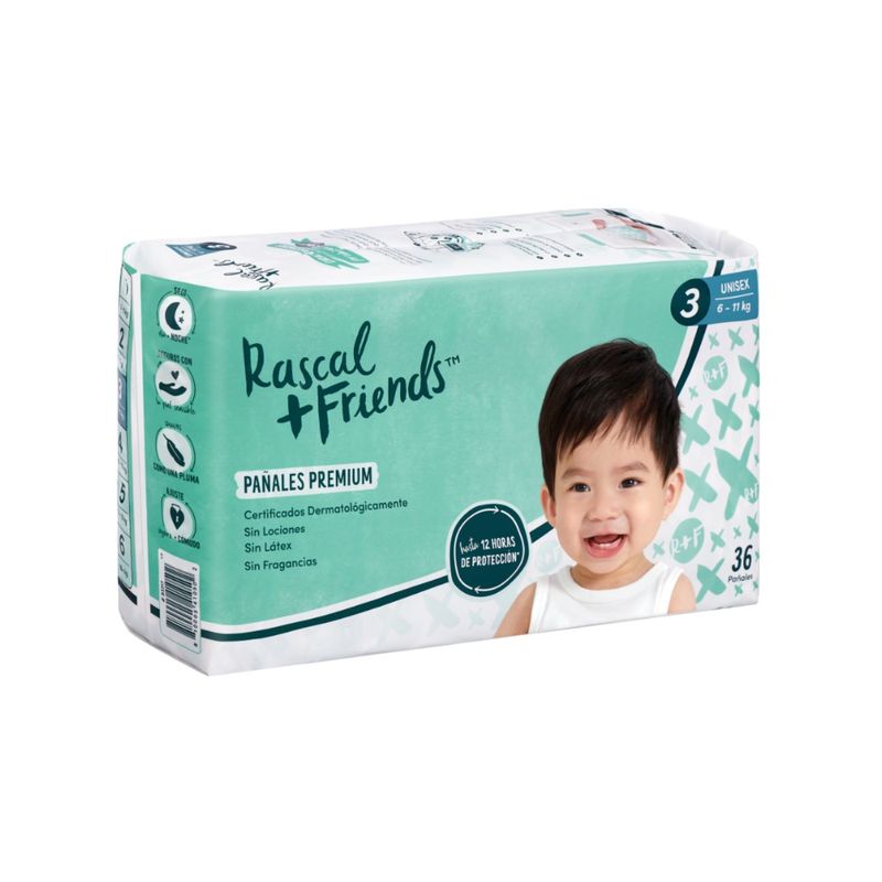 RASCALS - Pañales Rascals Talla-3 Bebé de 6 a 11 Kg por 36 Unids