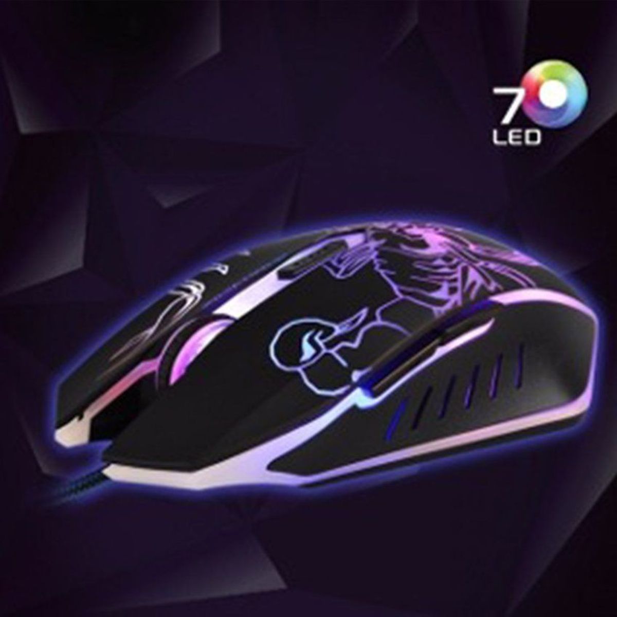 SEISA - Mouse optico para gamer usb 6 botones 7 colores especial para gamer-