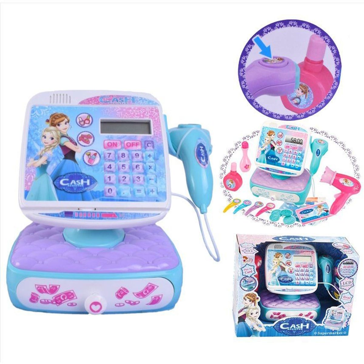 ELECTRA - Caja registradora grande para niña con sonidos reales