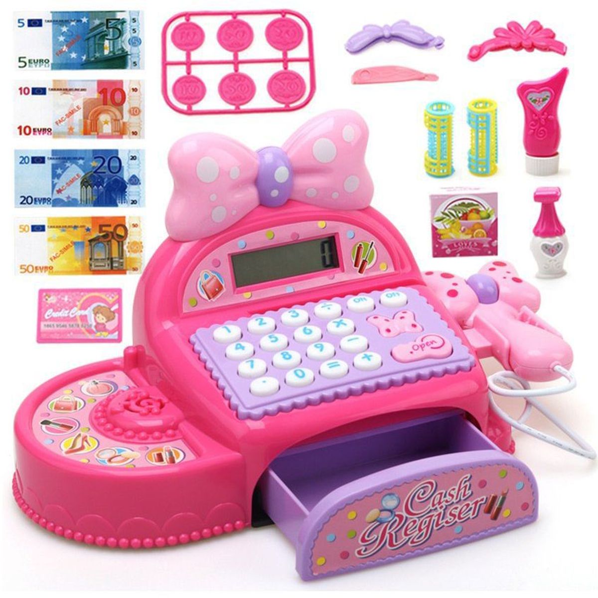 MULTIPLACE COLOMBIA - Caja registradora grande para niña con sonidos reales