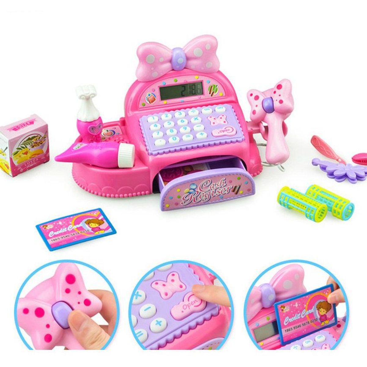 MULTIPLACE COLOMBIA - Caja registradora grande para niña con sonidos reales