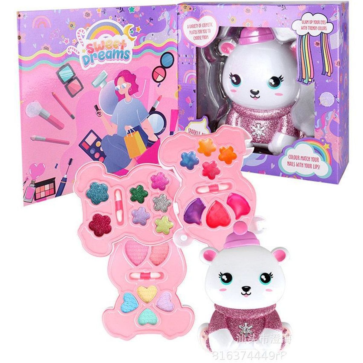 MULTIPLACE COLOMBIA - Kit maquillaje para  niñas portatil  accesorios juguete-