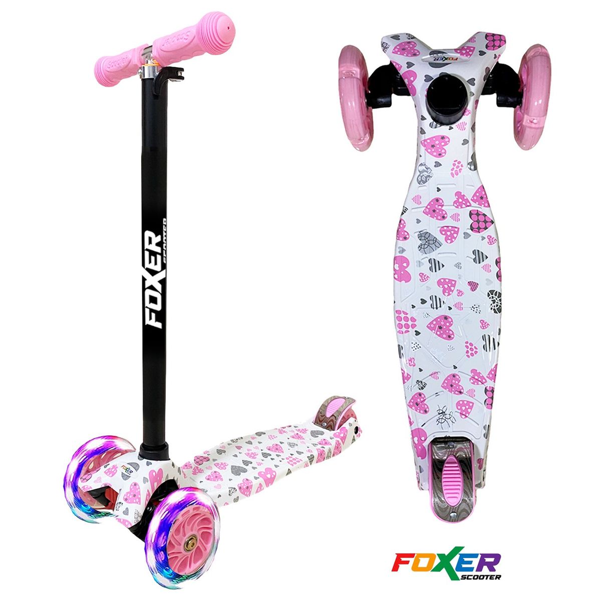 MULTIPLACE COLOMBIA - Monopatin scooter para niña edicion especial luces led Foxer