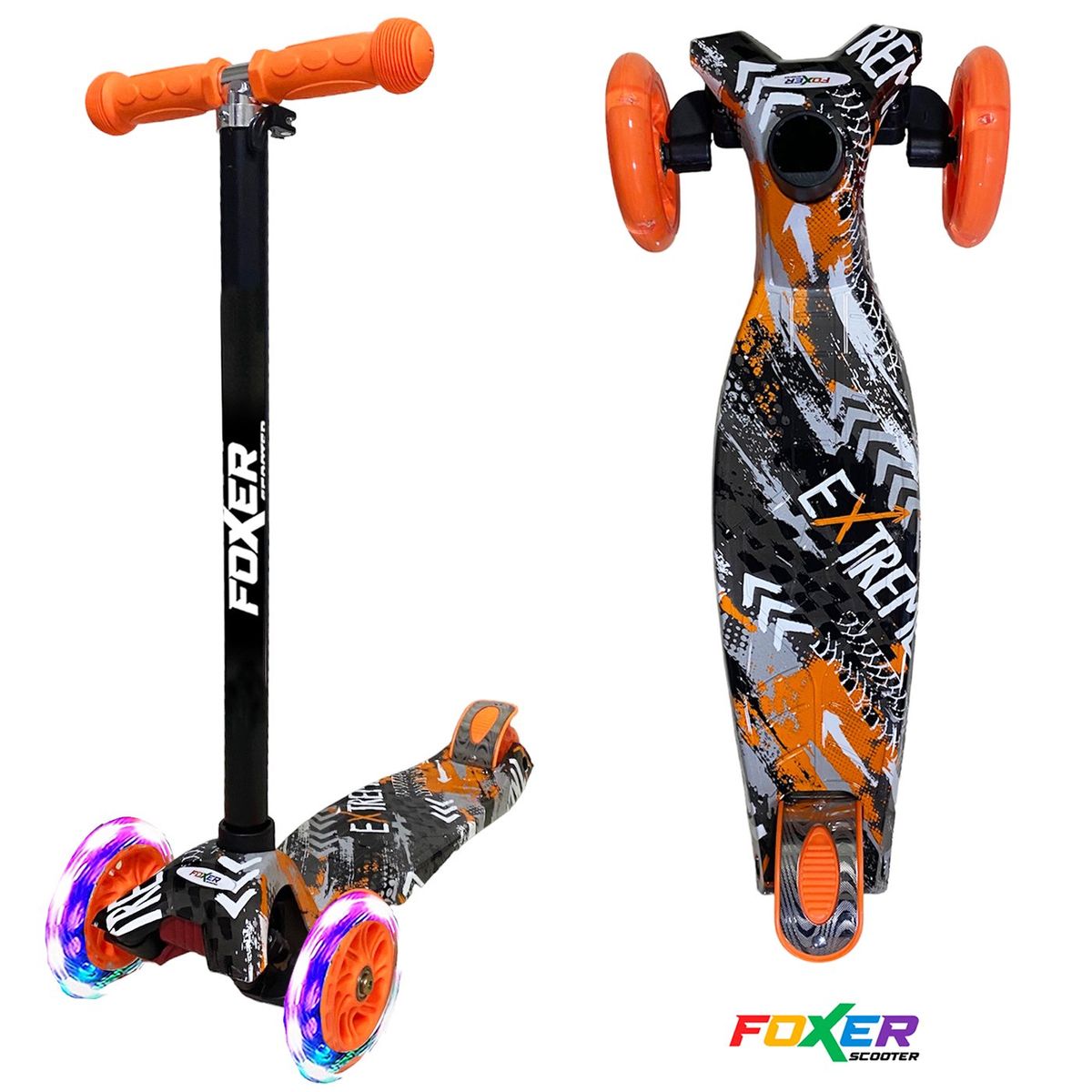 MULTIPLACE COLOMBIA - Monopatin scooter para niño moderna con luces led Foxer + Proteccion