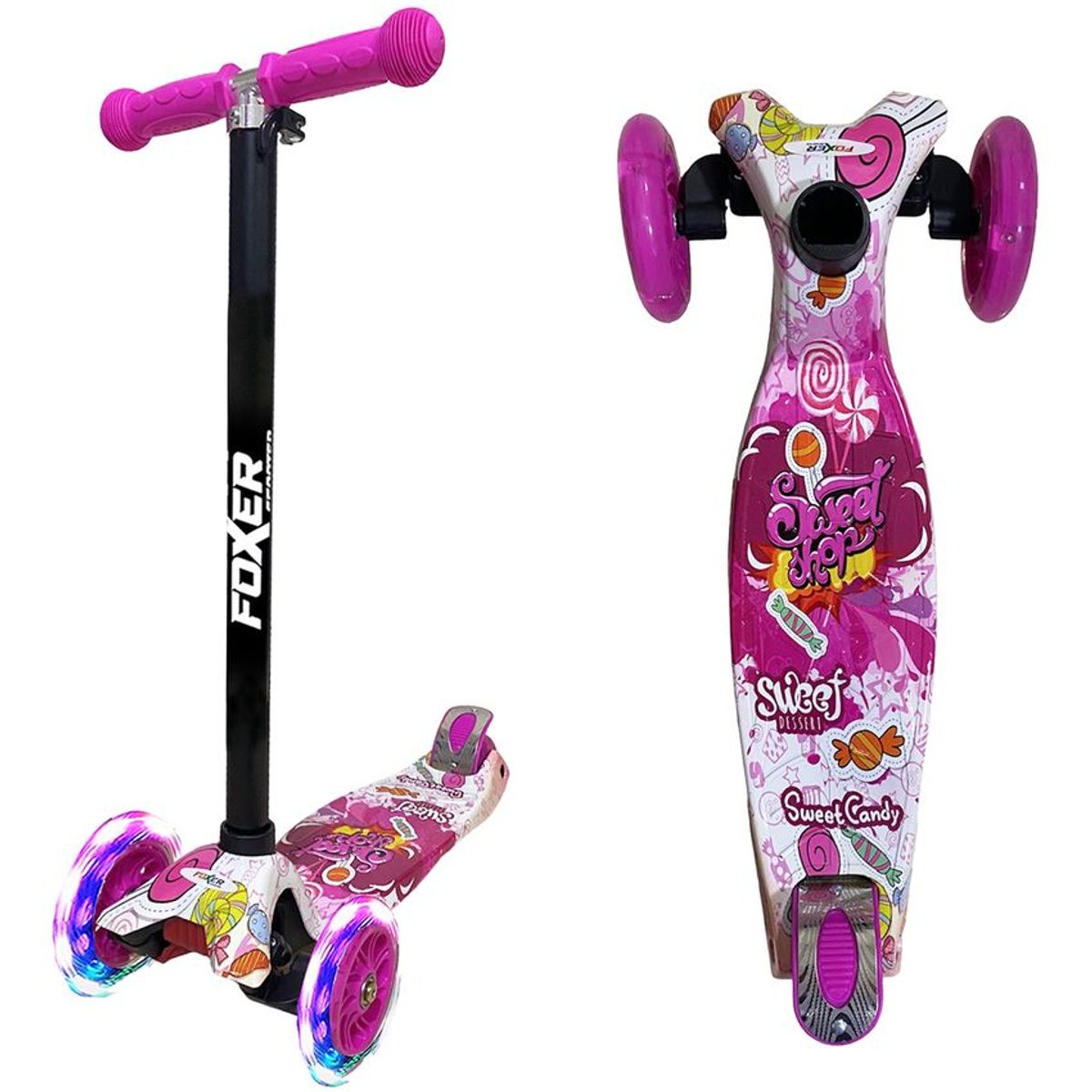 MULTIPLACE COLOMBIA - Monopatin scooter para niña moderna con luces led Foxer