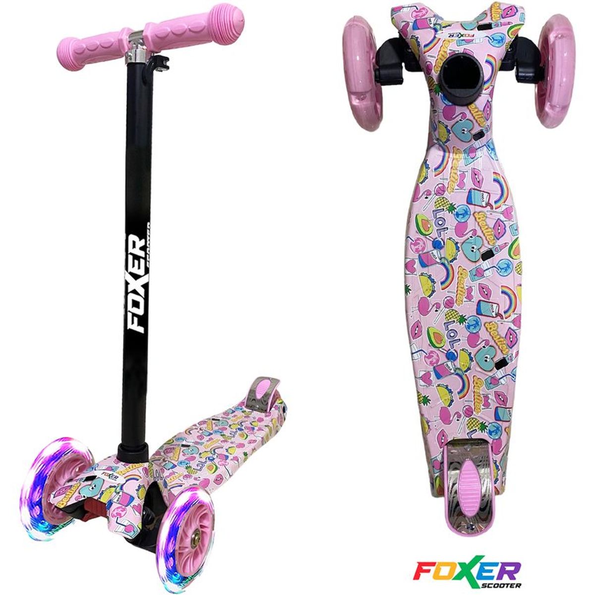 MULTIPLACE COLOMBIA - Monopatin scooter para niña moderna con luces led Foxer