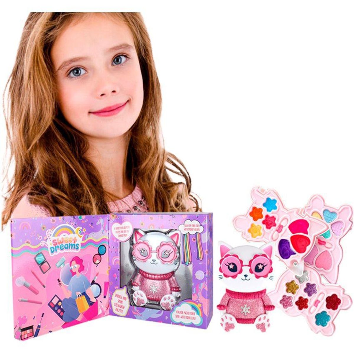 UNICORN - Kit maquillaje para  niñas portatil  accesorios juguete-