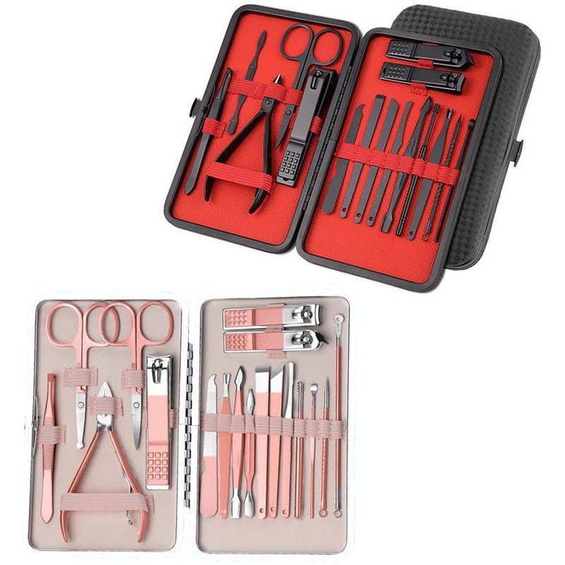 MULTIPLACE COLOMBIA - Set de manicure profesional en acero 15 y 18 piezas