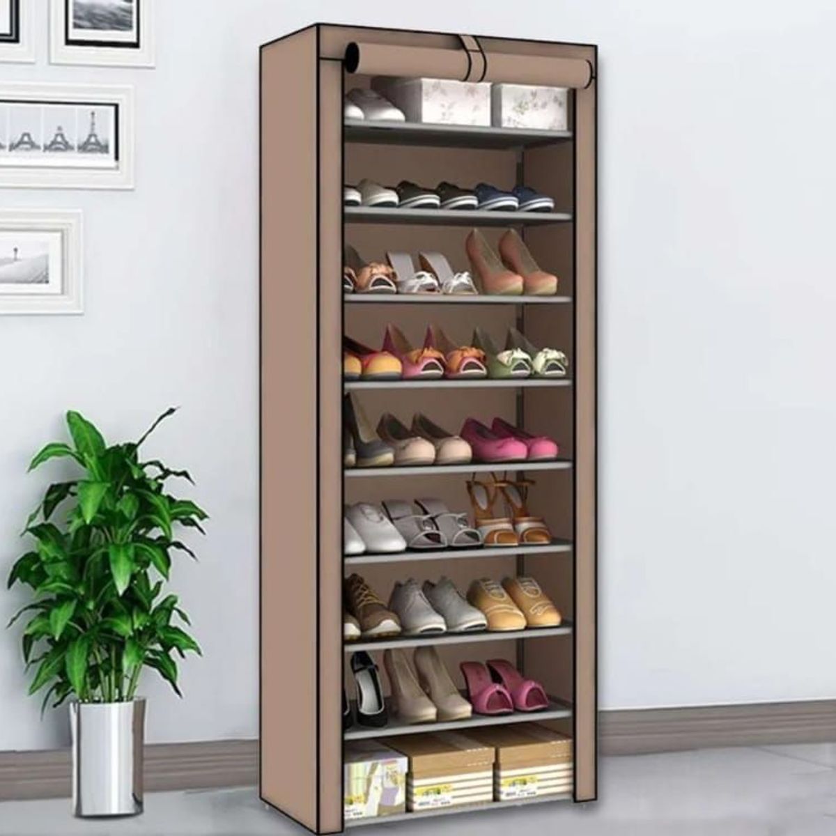 GENERICO - Organizador Zapatos En Tela Diseño Torre 9 Niveles