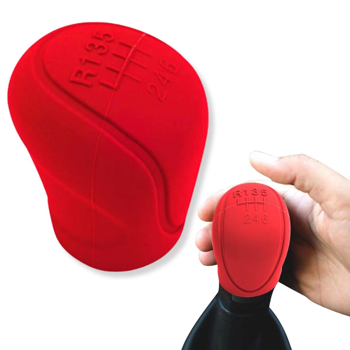 GENERICO - Pomo Forro para Perilla de Cambios Rojo