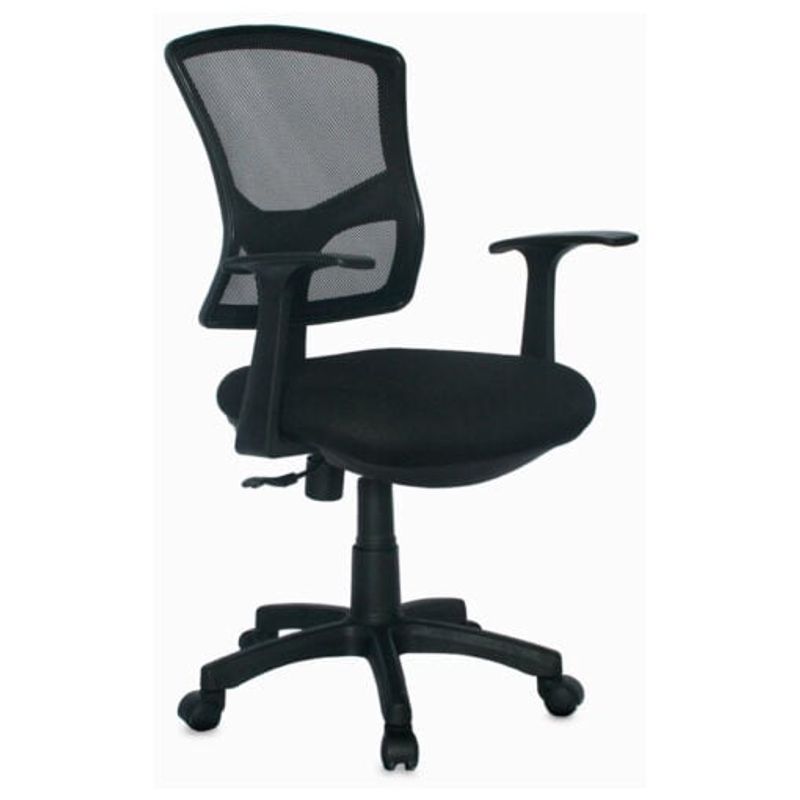 MUEBLESYA - Silla de Oficina Ergonomica SAN ANDRES Marco Negro Base Nylon