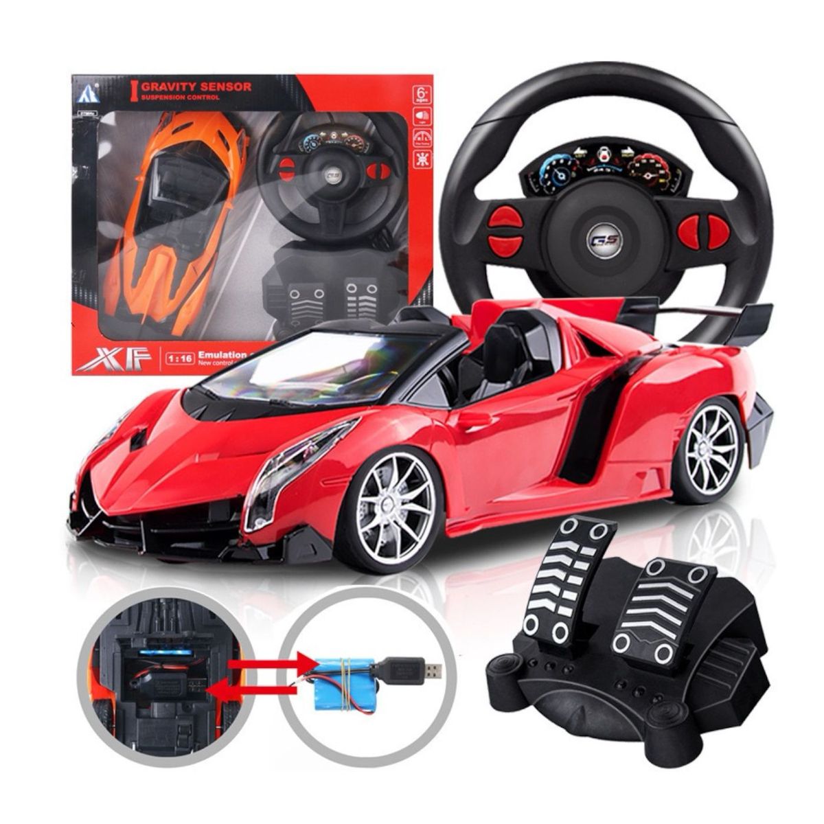 LAMBORGHINI - Carro control remoto de coleccion con baterias recarcables-