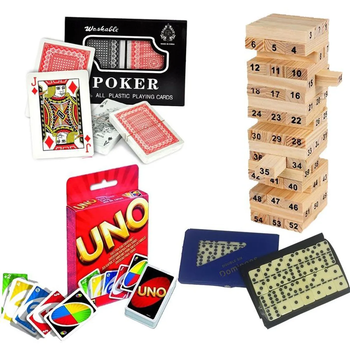 MULTIPLACE COLOMBIA - Poker plastificado  jenga  domino clasico  uno clasico