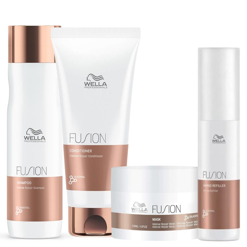 WELLA - Kit Wella Fusion Shampoo Acondicionador Mascarilla Aminorefiller