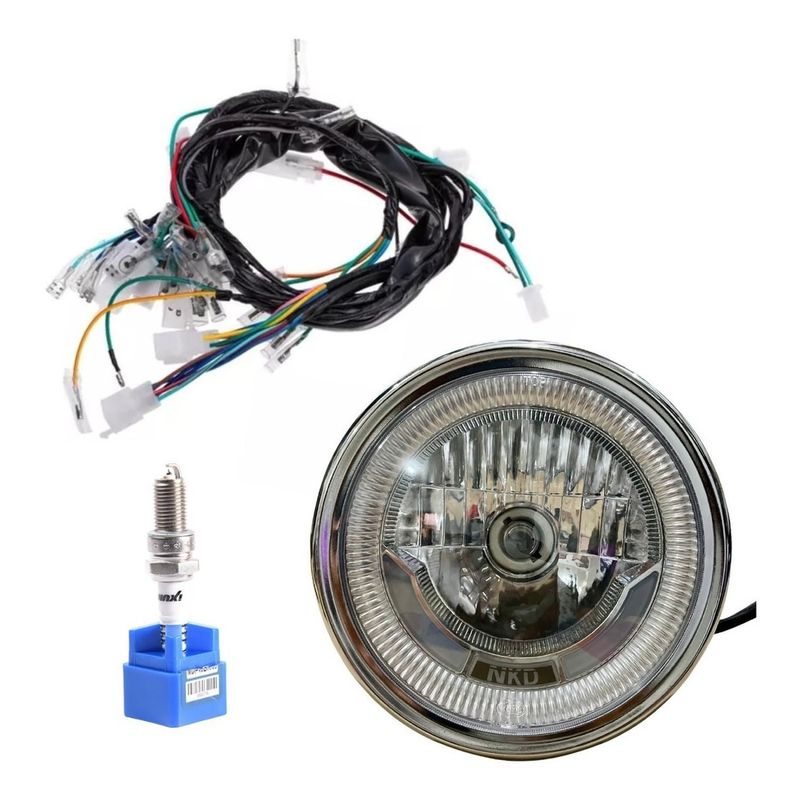 GENERICO - Instalacion Electrica Akt Nkd 125 +farola Led + Bujia Iridio