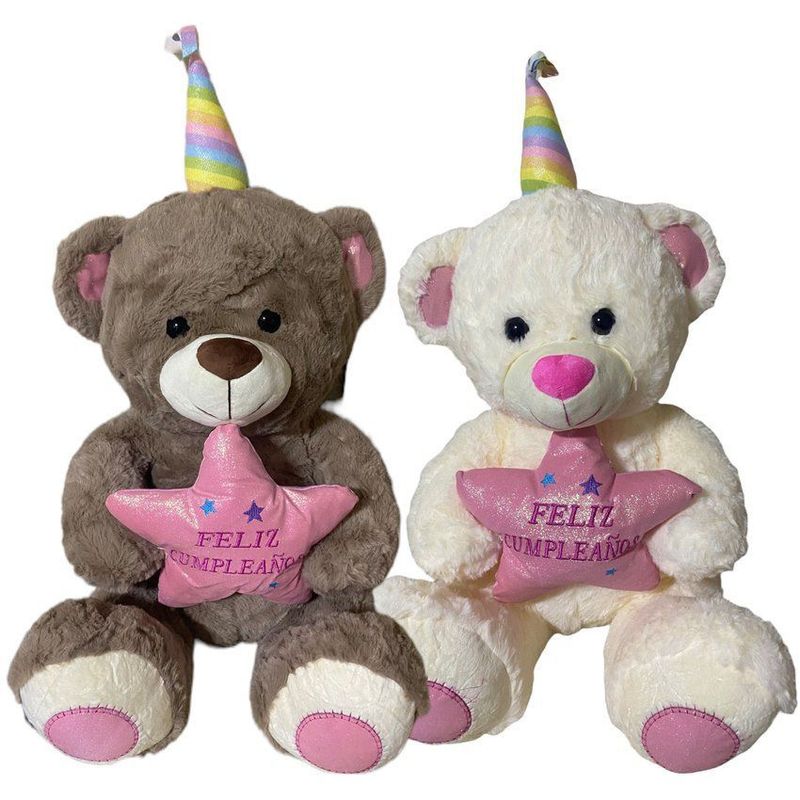 TITAN TOYS - Oso de peluche de cumpleaños grande de alta calidad material pelanas