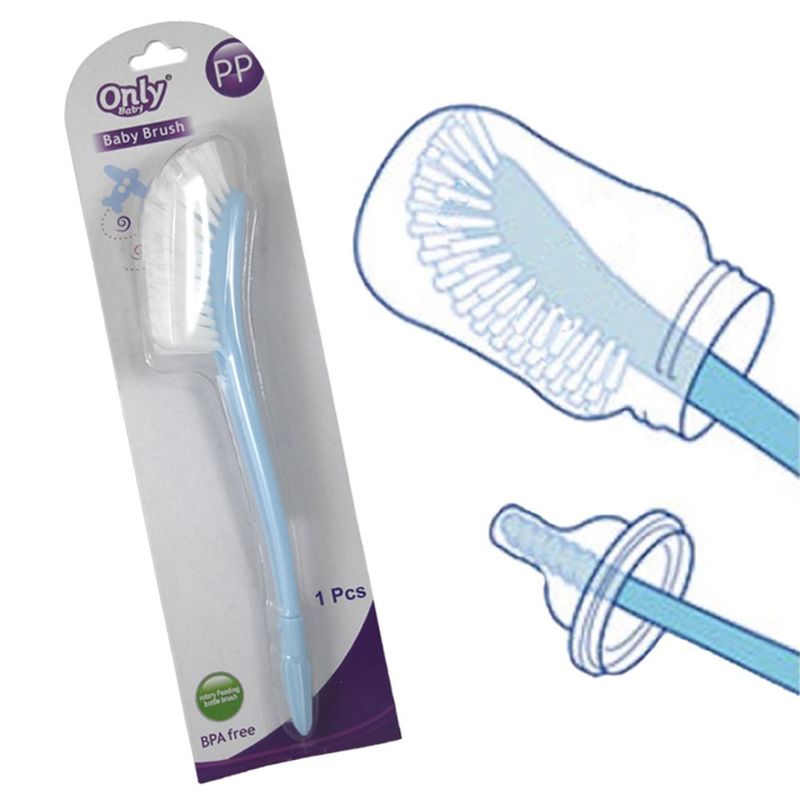 ONLYBABY - Cepillo para lavar biberones teteros chupos bebe azul