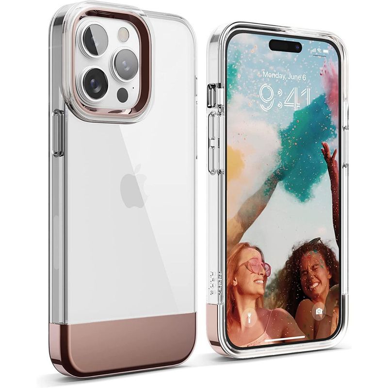 ELAGO - ELAGO Estuche Compatible iPhone 14 Pro Max Glide Transparente/Rose Gol