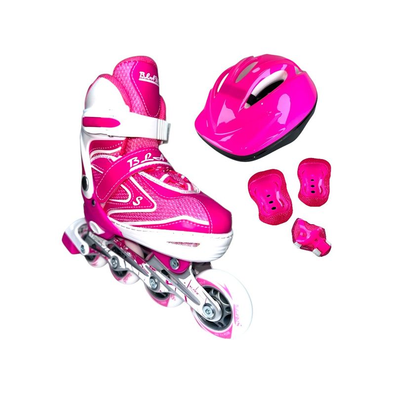 BLADERUNNER - Patines Semiprofesionales Kit Blades Protecciones M Fucsia