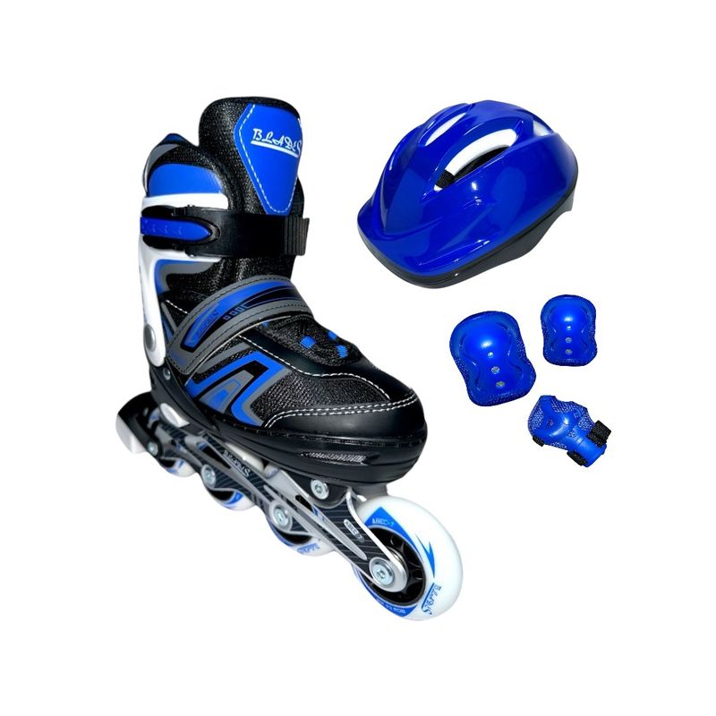 BLADERUNNER - Patines Semiprofesionales Kit Blades Protecciones XS Azul